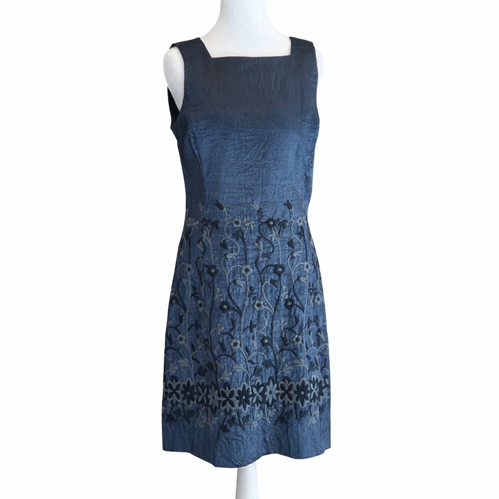 Vintage Ann Gigli Romeo Gigli Embroidered Sheath‎ Dress Made In Italy Sz 44 US 8